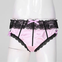Load image into Gallery viewer, Sissy Gay Panties Mens Lace Sexy Bikini Briefs G-String Thongs Breathable Underwear Knickers Satin Seamless Linge Sexy Panties