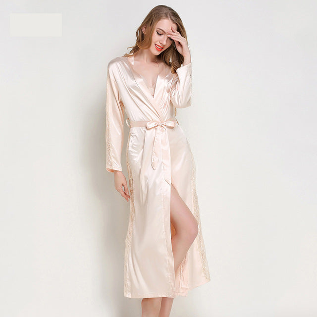 Sleepwear Satin Kimono Robe Silk Robes for Women Pajama Sets Lace Bridesmaid Robes Bathrobe Women's Pajamas Sexy Nightwear