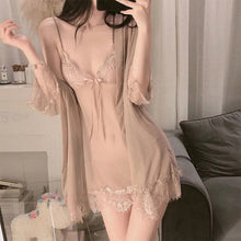 Load image into Gallery viewer, Sleepwear Women Sexy Sling Lingerie Nightwear Robe Babydoll Attractive Sexy Lace Mesh Dress Woman Pajamas For Women Home Wear
