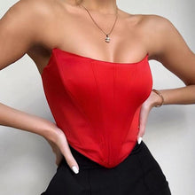 Load image into Gallery viewer, Sleeveless Off Shoulder Velvet Fashion Sexy Corset Crop Tops Vest Female Underwear Backless Bustier Top Solid