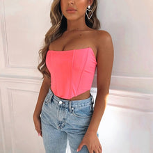 Load image into Gallery viewer, Sleeveless Off Shoulder Velvet Fashion Sexy Corset Crop Tops Vest Female Underwear Backless Bustier Top Solid