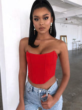 Load image into Gallery viewer, Sleeveless Off Shoulder Velvet Fashion Sexy Corset Crop Tops Vest Female Underwear Backless Bustier Top Solid