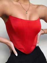 Load image into Gallery viewer, Sleeveless Off Shoulder Velvet Fashion Sexy Corset Crop Tops Vest Female Underwear Backless Bustier Top Solid
