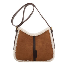 Load image into Gallery viewer, Small Quilted PU Leather Crossbody Bags with Short Faux Fur for Women 2021 Winter Brand Designer Ladies Shoulder Handbag Purses