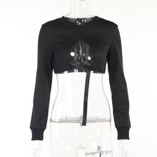 Load image into Gallery viewer, Snap Sexy Hollow Out O Neck Pullover Pure White Long Sleeve Slim T-shirt Y2K Harajuku E Girl Casual Fashion Basic Tee 2022 New