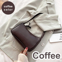 Load image into Gallery viewer, Soft PU Leather Women Purple Underarm Bag Retro Solid Color Ladies Baguette Handbags Fashion Design Girls Small Shoulder Bags