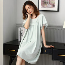 Load image into Gallery viewer, Soild Nightwear Women Modal Sweet Princess Sleepwear XXXL Nightdress Loose Soft Nightgowns Summer Female Homewear