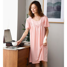 Load image into Gallery viewer, Soild Nightwear Women Modal Sweet Princess Sleepwear XXXL Nightdress Loose Soft Nightgowns Summer Female Homewear