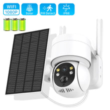 Load image into Gallery viewer, Solar Camera Wifi Outdoor 1080P PIR Human Detection Wireless Surveillance IP Cameras With Solar Panel 7800mAh Recharge Battery