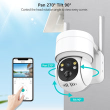 Load image into Gallery viewer, Solar Camera Wifi Outdoor 1080P PIR Human Detection Wireless Surveillance IP Cameras With Solar Panel 7800mAh Recharge Battery