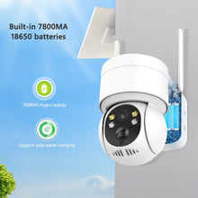 Load image into Gallery viewer, Solar Camera Wifi Outdoor 1080P PIR Human Detection Wireless Surveillance IP Cameras With Solar Panel 7800mAh Recharge Battery