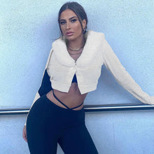 Load image into Gallery viewer, Solid Color Women Jackets Female Coat New Turndown Collar Long Sleeve Outerwear Artificial Fur Collar Warm Coat Jackets