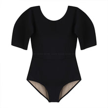 Load image into Gallery viewer, Solid Sport Bodysuit Short Sleeve Monokini Backless Trikini Swimsuit Women&#39;s One-piece Swimwear Push Up Padded Beach Bathsuit