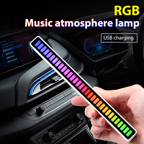 Sound Control Pickup Rhythm Ambient Light Strip Colorful LED Rechargeable Battery Car Computer Audio Music DJ Atmosphere Lamp