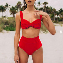 Load image into Gallery viewer, Split Swimsuit  Sexy Bikini Solid Color High Waist Swimsuit bathing suits woman 2020
