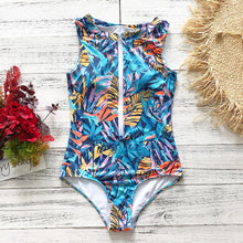 Load image into Gallery viewer, Sport Women One Piece Swimsuit High Quality Swimwear Printed Push Up Monokini Summer Bathing Suit Tropical Bodysuit Female