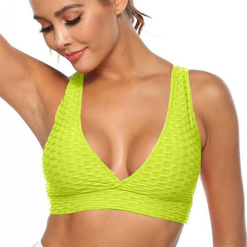 Sports Bra Women Gather Quick-drying Sports Vest Stretch Yoga Top Shockproof Running Underwear Beauty Back Bra Workout Tops