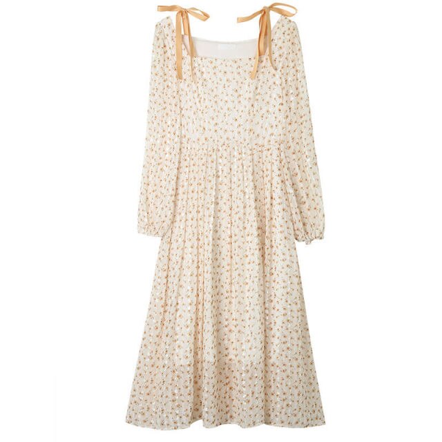 Spring 2021 New Female Temperament Gentle Wind Dress Fairy Super Fairy Forest Chiffon Floral Dress Long Dress Suit