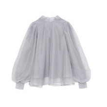 Load image into Gallery viewer, Spring 2022 Solid Ol Slim Blusas Sweet Lantern Long Sleeve Pullover Blouse Women Gauze Patchwork Elegant Shirt Feminino