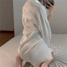 Load image into Gallery viewer, Spring Autumn 2021 Women Clothing Satin White Shirt Vintage Blouse Female Casual Long Sleeve Shirt Tops
