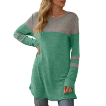 Load image into Gallery viewer, Spring Autumn  Women T-Shirts New Fashion Splicing O-Neck Long Sleeves Soft Tees Loose Fit Casual ChicTops Femme Sweatshirt
