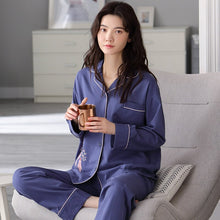 Load image into Gallery viewer, Spring Cardigan Sleepwear Women Fish Print Purple Pajamas Set Cotton Long Sleeve Home Clothes Loose Large Size Women Pijama XXXL