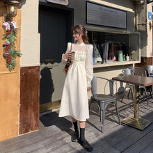 Load image into Gallery viewer, Spring Fairy Dress Women Elegant Lace Patchwork Sweet Party Midi Dress Hollow Out High Street Korean Kawaii Dress Women 2021 New