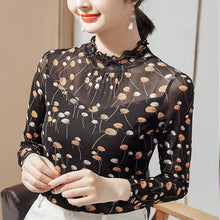 Load image into Gallery viewer, Spring Floral Long-sleeved Bottoming Shirt 2021 New Ladies Tops Fashion Casual Ruffles Shirt Plus Size Women T-Shirt