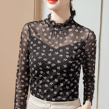 Load image into Gallery viewer, Spring Floral Long-sleeved Bottoming Shirt 2021 New Ladies Tops Fashion Casual Ruffles Shirt Plus Size Women T-Shirt