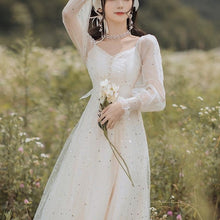 Load image into Gallery viewer, Spring French Fairy Dress Women Elegant Patchwork Sequin Party Dress Female V-neck Sweet Kawaii Korean Dress Women 2021 New