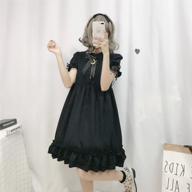 Spring Japanese Style Gothic Dress Women Kawaii Lolita Party Mini Dress Female High Street Sweet Designer Dress Women 2021 New