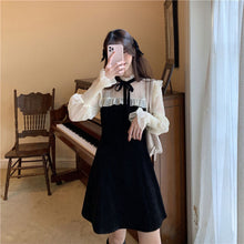 Load image into Gallery viewer, Spring Kawaii Dress Women Elegant Bandage Patchwork Mini Dress Female Casual Japanese Style Streetwear Korean Dress Women 2021