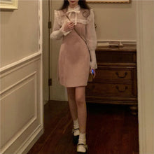 Load image into Gallery viewer, Spring Kawaii Dress Women Elegant Bandage Patchwork Mini Dress Female Casual Japanese Style Streetwear Korean Dress Women 2021