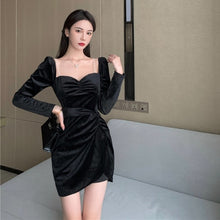 Load image into Gallery viewer, Spring Kawaii DressWomen Elegant Sweet Split Mini Dress Female High Street Casual Bandage Designer Korean Party Dress 2021 New