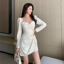 Load image into Gallery viewer, Spring Kawaii DressWomen Elegant Sweet Split Mini Dress Female High Street Casual Bandage Designer Korean Party Dress 2021 New
