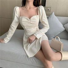 Load image into Gallery viewer, Spring Kawaii DressWomen Elegant Sweet Split Mini Dress Female High Street Casual Bandage Designer Korean Party Dress 2021 New