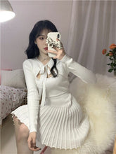 Load image into Gallery viewer, Spring Kawaii Sweater Dress Women Elegant Patchwork Sexy Knitted Dress Female Japanese Sweet Designer Korean Dress Women 2021