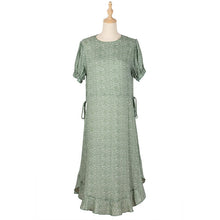 Load image into Gallery viewer, Spring Ladies New Ruffles Dot Print Dress Women Casual O Neck High Waist Lace Up Dress For Women 2021 Fashion Summer Dress