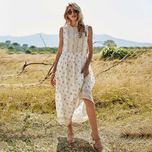 Load image into Gallery viewer, Spring New Sleeveless Print Dress Women Casual O Neck White Sweet Sling Dress For Women 2021 Summer Dress