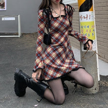 Load image into Gallery viewer, Spring Plaid Lolita Dress Women Elegant Japanese Kawaii Paty Mini Dress Female Casual High Street Korean Dress Women 2021 New