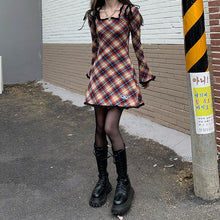 Load image into Gallery viewer, Spring Plaid Lolita Dress Women Elegant Japanese Kawaii Paty Mini Dress Female Casual High Street Korean Dress Women 2021 New