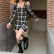 Load image into Gallery viewer, Spring Plaid Lolita Dress Women Elegant Japanese Kawaii Paty Mini Dress Female Casual High Street Korean Dress Women 2021 New