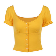 Load image into Gallery viewer, Spring Summer Ladies Elegant Fashion Short Sleeve Solid Print Tank Tops Women 2021 New Office Lady Button Short Shirts