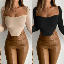 Load image into Gallery viewer, Spring Summer Ladies Office Lady Square Collar Solid Midweight Blouses Women 2021 New Elegant Fashion Full Sleeve Pullover