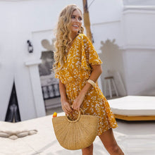 Load image into Gallery viewer, Spring Summer Sexy Short Floral Dress Women 2021 New Butterfly Sleeve V Neck Print Party Dresses For Women Casual Ruffles