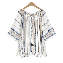 Load image into Gallery viewer, Spring Summer Women Blouses Chiffon Blouse Sexy Plus Size 5xl Lace Up Blouses Shirt Butterfly Print Women Shirt Tops Blusas