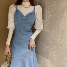 Load image into Gallery viewer, Spring Sweet Dress Women Elegant Trumpet Party Slim Midi Dress Female Office Lady French High Street Korean Dress Women 2021 New