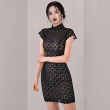 Load image into Gallery viewer, Spring Two Piece Set Clothes Female 2021 New Fashion Women Sexy Hollow Out Lace Tops+Office Ladies Bodycon Pencil Skirts Suits