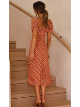 Load image into Gallery viewer, Spring and summer 2021 new hem split short sleeve dress Floral Chiffon slim sexy versatile long fashion temperament women&#39;s wear