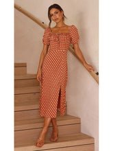 Load image into Gallery viewer, Spring and summer 2021 new hem split short sleeve dress Floral Chiffon slim sexy versatile long fashion temperament women&#39;s wear